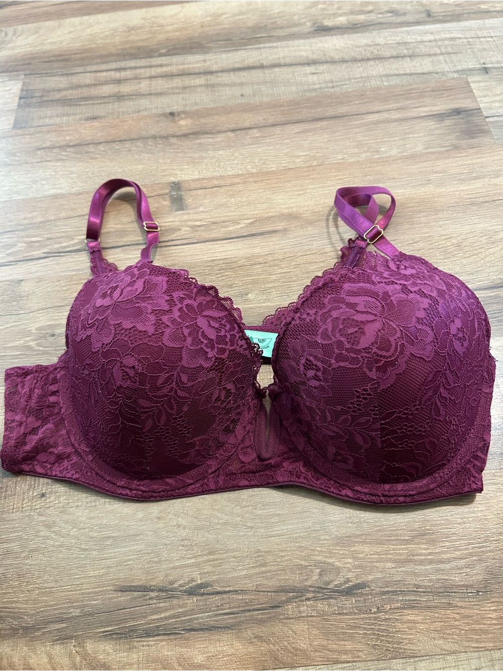 Honeydew 38C Burgundy Floral Lace Padded Underwire Bra